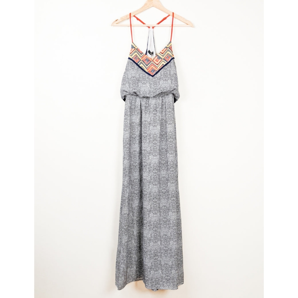 NWT THML Embroidered Strappy Maxi Dress